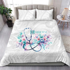 New Zealand Nurses RN Personalised Bedding Set Stethoscope Floral Maori Motif