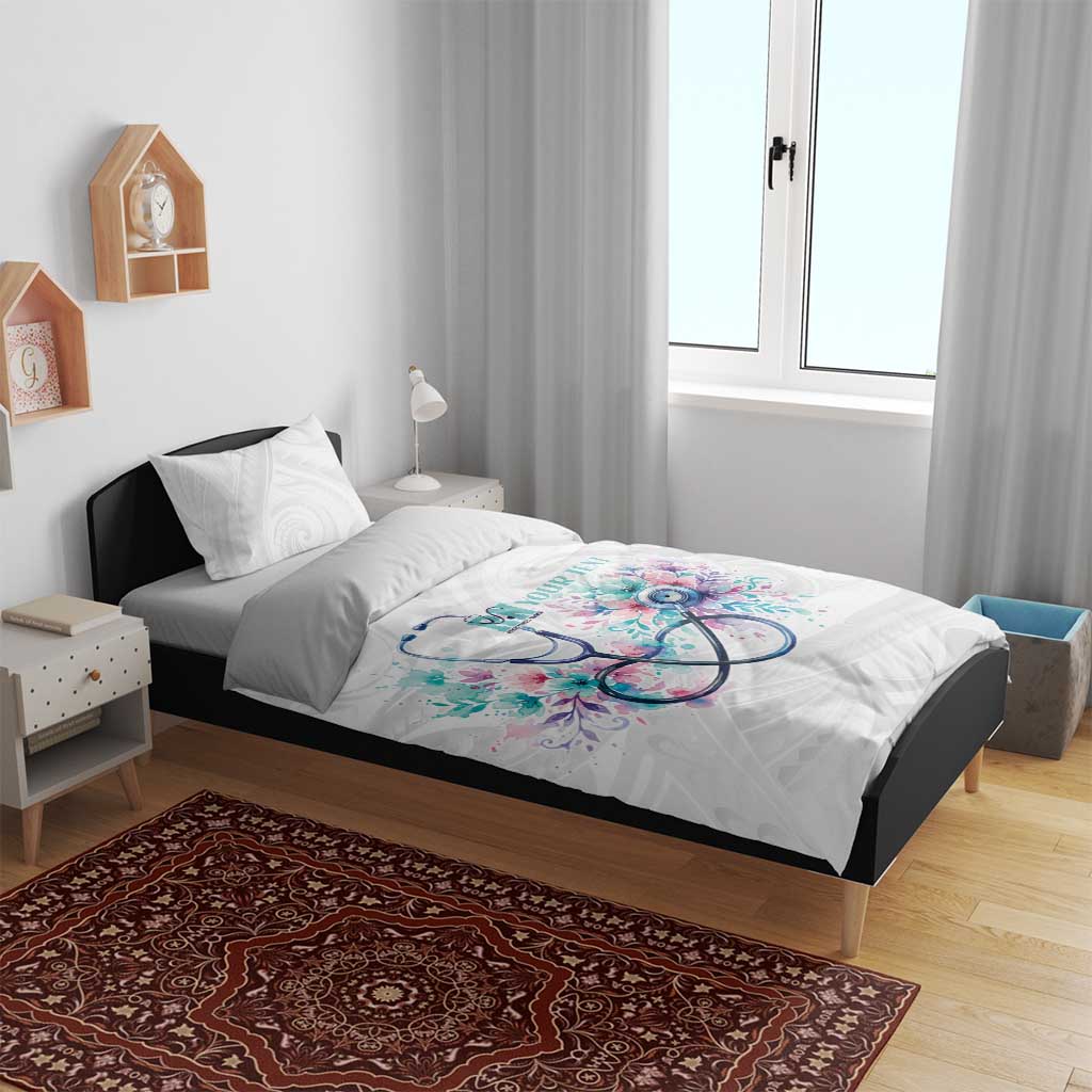 New Zealand Nurses RN Personalised Bedding Set Stethoscope Floral Maori Motif