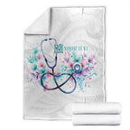 New Zealand Nurses RN Personalised Blanket Stethoscope Floral Maori Motif