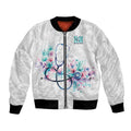 New Zealand Nurses RN Personalised Bomber Jacket Stethoscope Floral Maori Motif