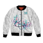 New Zealand Nurses RN Personalised Bomber Jacket Stethoscope Floral Maori Motif