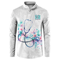New Zealand Nurses RN Personalised Button Sweatshirt Stethoscope Floral Maori Motif