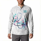 New Zealand Nurses RN Personalised Button Sweatshirt Stethoscope Floral Maori Motif