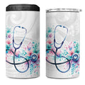 New Zealand Nurses RN Personalised 4 in 1 Can Cooler Tumbler Stethoscope Floral Maori Motif