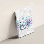 New Zealand Nurses RN Personalised Canvas Wall Art Stethoscope Floral Maori Motif