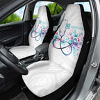 New Zealand Nurses RN Personalised Car Seat Cover Stethoscope Floral Maori Motif