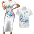 New Zealand Nurses RN Personalised Couples Matching Short Sleeve Bodycon Dress and Hawaiian Shirt Stethoscope Floral Maori Motif
