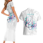 New Zealand Nurses RN Personalised Couples Matching Short Sleeve Bodycon Dress and Hawaiian Shirt Stethoscope Floral Maori Motif