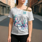 New Zealand Nurses RN Personalised Cross Shoulder Shirt Stethoscope Floral Maori Motif