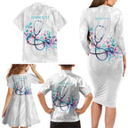 New Zealand Nurses RN Personalised Family Matching Long Sleeve Bodycon Dress and Hawaiian Shirt Stethoscope Floral Maori Motif