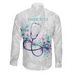 New Zealand Nurses RN Personalised Family Matching Mermaid Dress and Hawaiian Shirt Stethoscope Floral Maori Motif