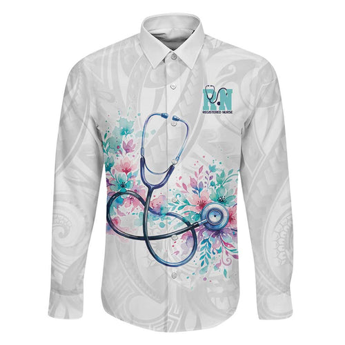New Zealand Nurses RN Personalised Family Matching Puletasi and Hawaiian Shirt Stethoscope Floral Maori Motif