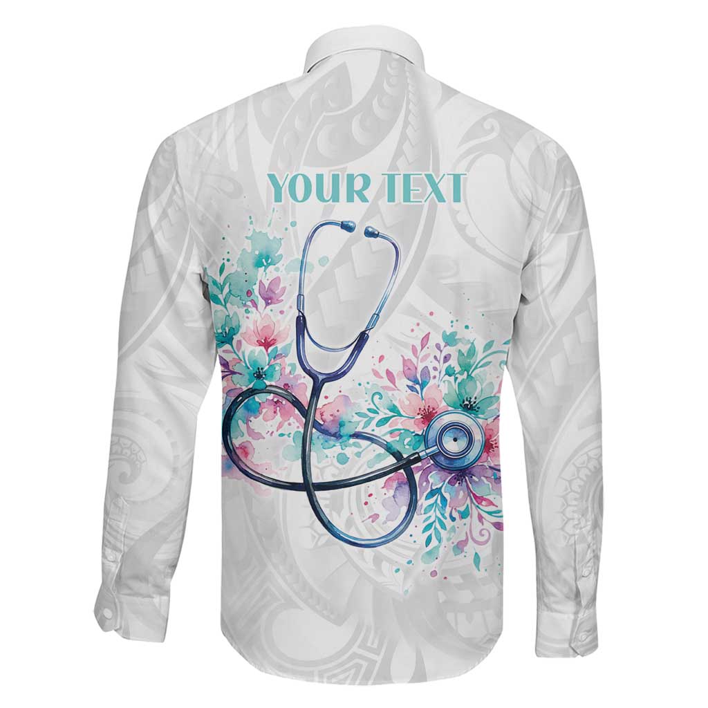 New Zealand Nurses RN Personalised Family Matching Puletasi and Hawaiian Shirt Stethoscope Floral Maori Motif