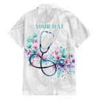 New Zealand Nurses RN Personalised Family Matching Summer Maxi Dress and Hawaiian Shirt Stethoscope Floral Maori Motif