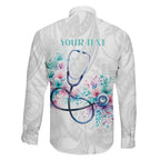 New Zealand Nurses RN Personalised Family Matching Summer Maxi Dress and Hawaiian Shirt Stethoscope Floral Maori Motif