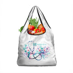 New Zealand Nurses RN Personalised Grocery Bag Stethoscope Floral Maori Motif