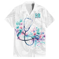 New Zealand Nurses RN Personalised Hawaiian Shirt Stethoscope Floral Maori Motif