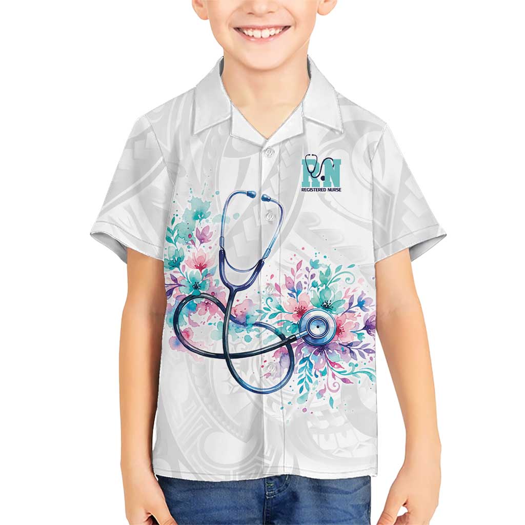 New Zealand Nurses RN Personalised Hawaiian Shirt Stethoscope Floral Maori Motif