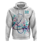 New Zealand Nurses RN Personalised Hoodie Stethoscope Floral Maori Motif