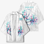 New Zealand Nurses RN Personalised Kimono Stethoscope Floral Maori Motif