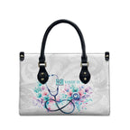 New Zealand Nurses RN Personalised Leather Bag Stethoscope Floral Maori Motif