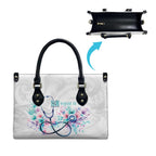 New Zealand Nurses RN Personalised Leather Bag Stethoscope Floral Maori Motif