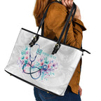 New Zealand Nurses RN Personalised Leather Tote Bag Stethoscope Floral Maori Motif