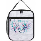 New Zealand Nurses RN Personalised Lunch Bag Stethoscope Floral Maori Motif