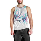 New Zealand Nurses RN Personalised Men Tank Top Stethoscope Floral Maori Motif