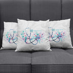 New Zealand Nurses RN Personalised Pillow Cover Stethoscope Floral Maori Motif