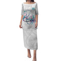 New Zealand Nurses RN Personalised Puletasi Stethoscope Floral Maori Motif