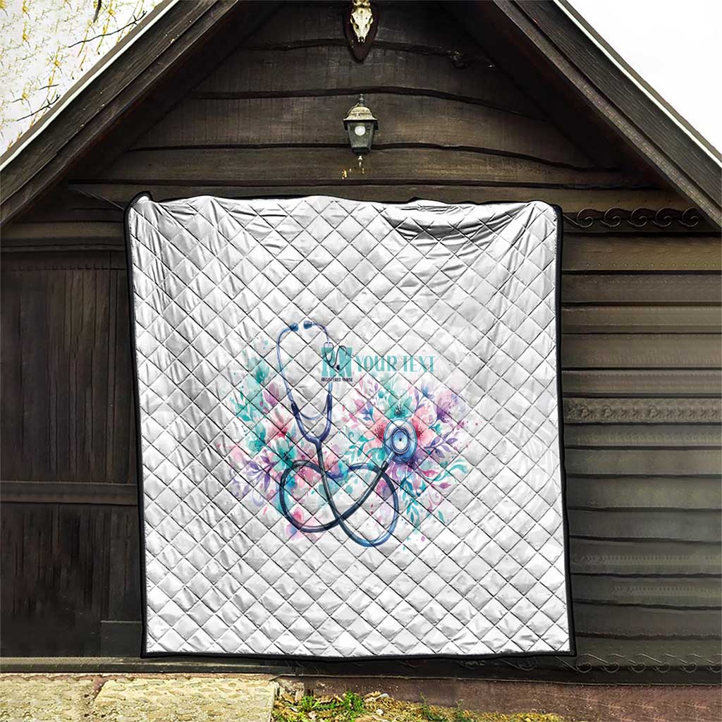 New Zealand Nurses RN Personalised Quilt Stethoscope Floral Maori Motif