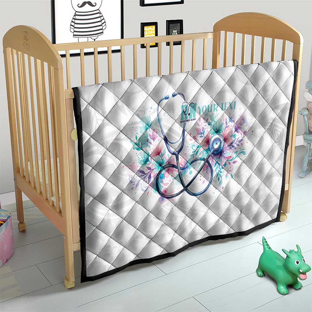New Zealand Nurses RN Personalised Quilt Stethoscope Floral Maori Motif