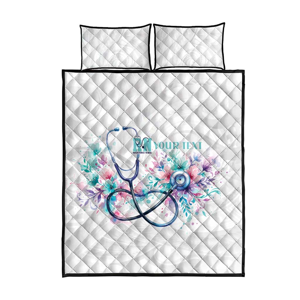 New Zealand Nurses RN Personalised Quilt Bed Set Stethoscope Floral Maori Motif