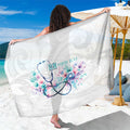 New Zealand Nurses RN Personalised Sarong Stethoscope Floral Maori Motif