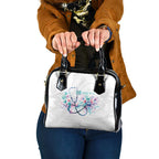 New Zealand Nurses RN Personalised Shoulder Handbag Stethoscope Floral Maori Motif
