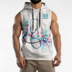New Zealand Nurses RN Personalised Sleeveless Hoodie Stethoscope Floral Maori Motif