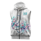 New Zealand Nurses RN Personalised Sleeveless Zip Hoodie Stethoscope Floral Maori Motif