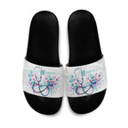 New Zealand Nurses RN Personalised Slide Sandals Stethoscope Floral Maori Motif