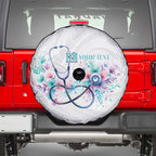 New Zealand Nurses RN Personalised Spare Tire Cover Stethoscope Floral Maori Motif