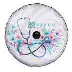 New Zealand Nurses RN Personalised Spare Tire Cover Stethoscope Floral Maori Motif