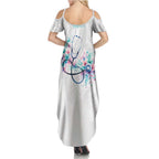 New Zealand Nurses RN Personalised Summer Maxi Dress Stethoscope Floral Maori Motif