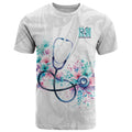 New Zealand Nurses RN Personalised T Shirt Stethoscope Floral Maori Motif