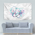 New Zealand Nurses RN Personalised Tapestry Stethoscope Floral Maori Motif