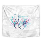 New Zealand Nurses RN Personalised Tapestry Stethoscope Floral Maori Motif