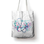 New Zealand Nurses RN Personalised Tote Bag Stethoscope Floral Maori Motif