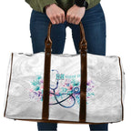 New Zealand Nurses RN Personalised Travel Bag Stethoscope Floral Maori Motif