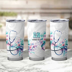 New Zealand Nurses RN Personalised Tumbler Cup Stethoscope Floral Maori Motif