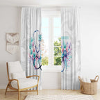 New Zealand Nurses RN Personalised Window Curtain Stethoscope Floral Maori Motif