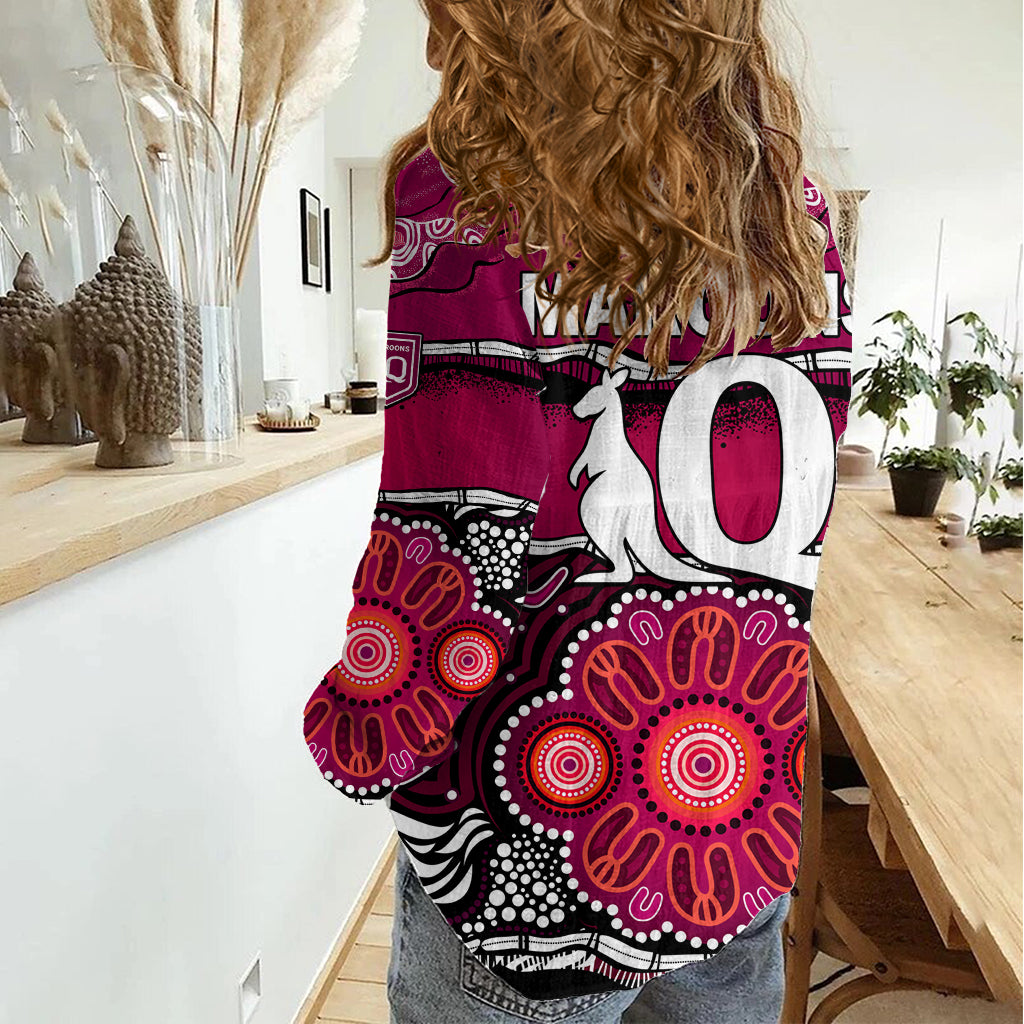 Maroons Rugby Women Casual Shirt Aboriginal Queensland State of Origin LT9